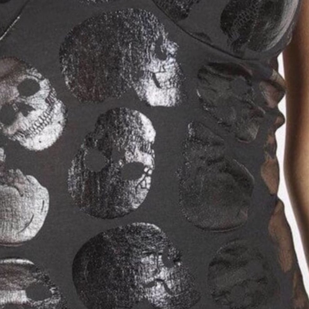 New with Tags IRON FIST Skullz Club Mini Dress in Black Plus Size 2X - Picture 3 of 10